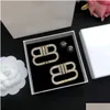 Alfileres Broches Diseño para hombre y para mujer Broche Esigner Carta Pendientes grandes exagerados Famoso Pin doble Traje de diamantes de imitación Joyería Sho Dhudz