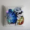 Almofada/capas de almofada decorativas com estampa de flores LED capa de almofada colorida decorativa de natal para sofá R230629
