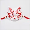 Máscaras de festa Japonês Estilo pintado à mão Pvc Máscara de gato Cosplay Masquerade Festival Bola Kabuki Kitsune Traje Jk2009Xb Drop Delivery Dhksc