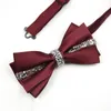 Bow Ties Linbaiway Men's Shinny Wedding Party Neckties For Gentlemen Tuxedos Wine Red Bowknots Male Business Grooms Neckwear Bowtie