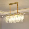 Lustres Manggic Moderno Lustre de Cristal de Luxo Sala de Estar Lâmpada Ambiente Simples Jantar Iluminação Oval