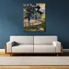 Fine Canvas Art Nostalgic Promenade Handmade Paul Gauguin Painting Modern Restaurant Wall Decor