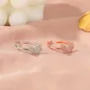 Fjärilsring för kvinnor flickor kristalllöfte uttalande öppna ringar justerbara handgjorda smycken DAINTY Födelsedagsjubileum Julvalentiner gåvor