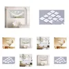 Stickers Muraux 100 Pcs/Lot 2X2Cm Sier 3D Autocollant Mosaïque Miroir Canapé Salon Décoration Drop Delivery Maison Jardin Dh4Tk