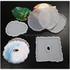 Moldes para hornear Posavasos de resina Sile Geode Wave Mold Diy Epoxy Tray Mod Moldes de fundición redondos para hacer Home Craft Decoration Xb1 Drop De Dhsyl