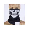 Party Masks Festive Halloween Scary Mask Festival Skl Skeleton Outdoor Motorcycle Bicycle Mti Scarf Half Face Cap Neck Ghost Drop De Dhst5