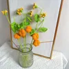 Декоративные цветы 5 шт тыква искусственные фрукты свадебный букет шерсть вязание цветок оранжевый бессмертные растения