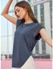 LL-DSG420 Women's Yoga Outfit Short Sleeve Tshirt Solid Color Sports Shirts Running Excerise Gym Fitness Trainer Girls Jogging Sportswear Fast Dry Tops