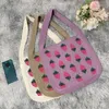 Shopping Bags Casual Shoulder Bag Fashion Women Travel Handbag Crochet Strawberry Pattern Knitted Ladies Retro Tote 230628