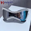 선글라스 대형 펑크 블링 블링 다이아몬드 선글라스 고급 브랜드 디자이너 남성 Sun Glasses Y2K Goggle 여성 UV400 안경 230628