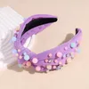 Fashion Hairband for Women Kolorowe koraliki Rhinestone Headband Center Center Luksusowe nakrycia głowy dla dorosłych do włosów