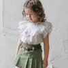 Abiti coordinati per la famiglia Abbigliamento per bambini Camicia estiva in cotone dolce pizzo Camicetta top Abbigliamento stile coreano senza maniche 230628