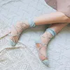 Women Socks Woman Lace Flower Short Sock Thin Loafer Low Cut Transparent W021