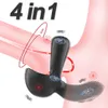 Massagebeistung 4 im Hahnring Perineum Hoden Vibrator Verzögerung Ejakulation Erektion Penis für Männer Penisring Paare Cockring