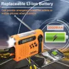 Radio solaire à manivelle, Portable Am/fm/sw, Radio d'urgence météo avec batterie externe 2000mah, chargeur de téléphone, lampe de poche pour le Camping