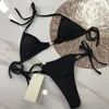 Designer donne bikinis sexy costumi da bagno set da due pezzi Swimwear la lettera g di abbigliamento da spiaggia a bassa vita che nuota costumi da bagno a strisce Illusory963