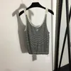 Kadın Günlük Tank Top Tasarımcı Camisole Moda Çizgili Tasarım Konforlu Serin Kolsuz Örgü Kamisoslar Kadın Üstleri Spor yelek