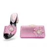Talltor Crystal Women's Shoes Party Shoe Bag Set Est Design2023 Italiensk middagsbankettfest