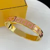 Damen-Armband für Designer-Gold-Armbänder, Herren-Schloss-Armreifen, Designer-Schmuck, Letterf-Manschette, Mode-Accessoires, Geschenk mit Box