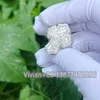 Vivian Cross Baguette Iced Out Diamond Ring Sterling Silver 925 VVS Moissanite Hip Hop Fine Jewelry Rings