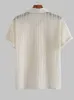 Camisas sociais masculinas de algodão translúcido vazado para homens rendas sexy mangas curtas camisas transparentes verão streetwear tops Z5083175 230629