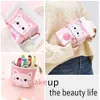 Bags Pen for Pencil case Bag Cartoon Cute Cat Bear Sheep Canvas Fold Standing Holder Stationery Organizer Kids Gift school supplies