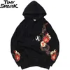 Mens Hoodies Sweatshirts 2023 Men Hip Hop Hoodie Sweatshirt broderad blommig fullmåne Rabbit Harajuku Streetwear Hoodie Pullover Cotton Autumn Hips J230629