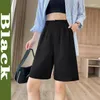 Xpqbb été femmes 2023 décontracté ample jambe large avec ceinture femme bureau coréen poches genou longueur pantalon court