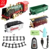 ElectricRC Track Fernbedienung Gleis Zug Auto klassische Simulation Wasser Dampf elektrische Eisenbahn Set Weihnachtsgeschenk pädagogisches Spielzeug für Kinder 230628