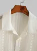 男性のドレスシャツ男性のための綿の薄いオープンワークセクシーなレース半袖