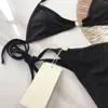 Designer donne bikinis sexy costumi da bagno set da due pezzi Swimwear la lettera g di abbigliamento da spiaggia a bassa vita che nuota costumi da bagno a strisce Illusory963