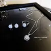 Ожерелье, серьги, комплект, счастливое вращающееся кольцо из трех частей, титановая сталь, супер вспышка, инкрустированная цирконием, ключица, цепочка, подарок для женщин