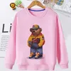 Hoodies Sweatshirts Sweatshirt Criança Meninos e Meninas Sweatshirt Casual Hoodie Bebé Inverno Quente Manga Longa Com Capuz Bonito Panda Roupas Impressas 230628