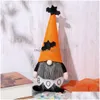 Altre forniture per feste festive Decorazioni per la casa di Halloween Gnomi Bambola con pipistrello Peluche Fatto a mano Tomte Ornamenti svedesi Decorazioni per la tavola Gi Dhslg