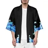 Vêtements ethniques 6XL 5XL 4XL Vague surdimensionnée Kimono traditionnel Mode Hommes Femmes Cardigan Samouraï Noir Tops Summer Beach Yukata Japonais