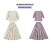 Family Matching Outfits Teen Girls Skirt Set 34 Sleeve Top Summer Spring Lavender Floral Set Cotton Fabirc Apricot Color with Blue Floral 230628