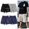 Galleryes Dept Herren-Shorts, modische Designer-Hosen, Sweat-Hose, gesprenkelt, für Herren und Damen, locker, lässig, kurz, Schwarz, Grau, Orange, Grün, Blau