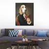 Pinturas de arte em tela feitas à mão Monsieur Dumas Adoráveis cães pintando retrato para decoração de parede de sala de estudo