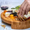 Bamboo Kitchen Tools Cheese Board and Knife Set Round Charcuterie Boards Swivel Meat Platter Holiday Housewarming Gifts Wholesale FY2966