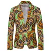 Mäns kostymer 16 färger Flower Blazers Nationell stil Leisure Suit Single Breasted Casual Jacket M-3XL