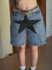 QNPQYX nouvelles femmes cinq branches étoile Patchwork Denim Shorts été nouvelle marée Streetwear contraste couleur taille haute jean court