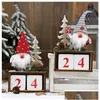 Weihnachtsdekorationen Desktop Ornament Weihnachtsmann Gnome Kalender Holz Advent Countdown Home Tabletop Dekor JK2010XB Drop Lieferung DHE3V