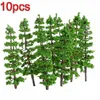 Dekorativa blommor 10st Model Tree Plastic False Simulation Pine Street Park Trail Railway Landscape Layout för Desk Kitchen