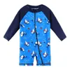 Roupa de banho BAOHULU UPF50+ Cartoon Kids Swimwear Long Seve Baby Boy Swimsuit One Piece Toddr Swimsuit Infant maiô para meninos meninas HKD230628