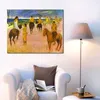 Impressionistische Landschafts-Leinwandkunst, Reiter am Strand, Paul Gauguin, Gemälde, handgefertigtes Kunstwerk für die Hotellobby