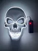 Maski imprezowe Halloween LED Skull Neon Lighting Mask Ghost Ghost Head Men Men Funny Party Luminous Glow Dark Skeleton Cosplay Costume Props 230628