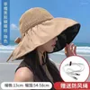 Wide Brim Hats Sunhat Girl Summer Sun Protection Bucket Hat Bow Design Female Black Gum Ultraviolet-Proof Big Eaves Cover The Face
