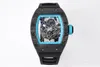 Zf Montre de Luxe RM055 watch high-tech crystalline carbon fiber limited edition case fine sandblasted grade 5 titanium as the base and bridge of the skeleton