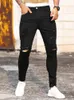 Herren Jeans Streetwear Fashion Black Ripped Skinny Männer Slim Hip Hop Denim Hosen Frühling Casual für Jogging Jean Homme 230629