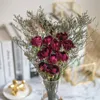 Сухоцветы, натуральные консервированные розы, свадебный букет, настоящие розы, искусственный цветок, вечерние украшения дома, аксессуары для стола